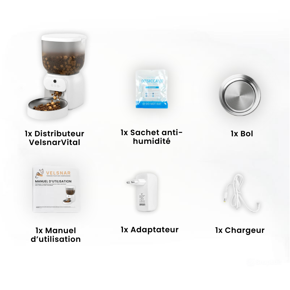 Distributeur croquettes 4L pour chats & chiens VelsnarVital